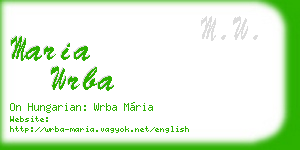 maria wrba business card